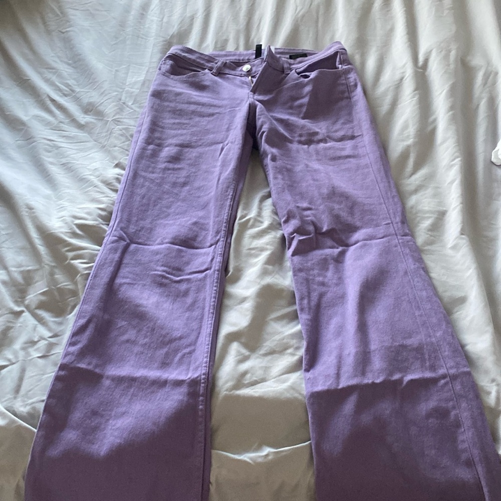 Flared purple jeans